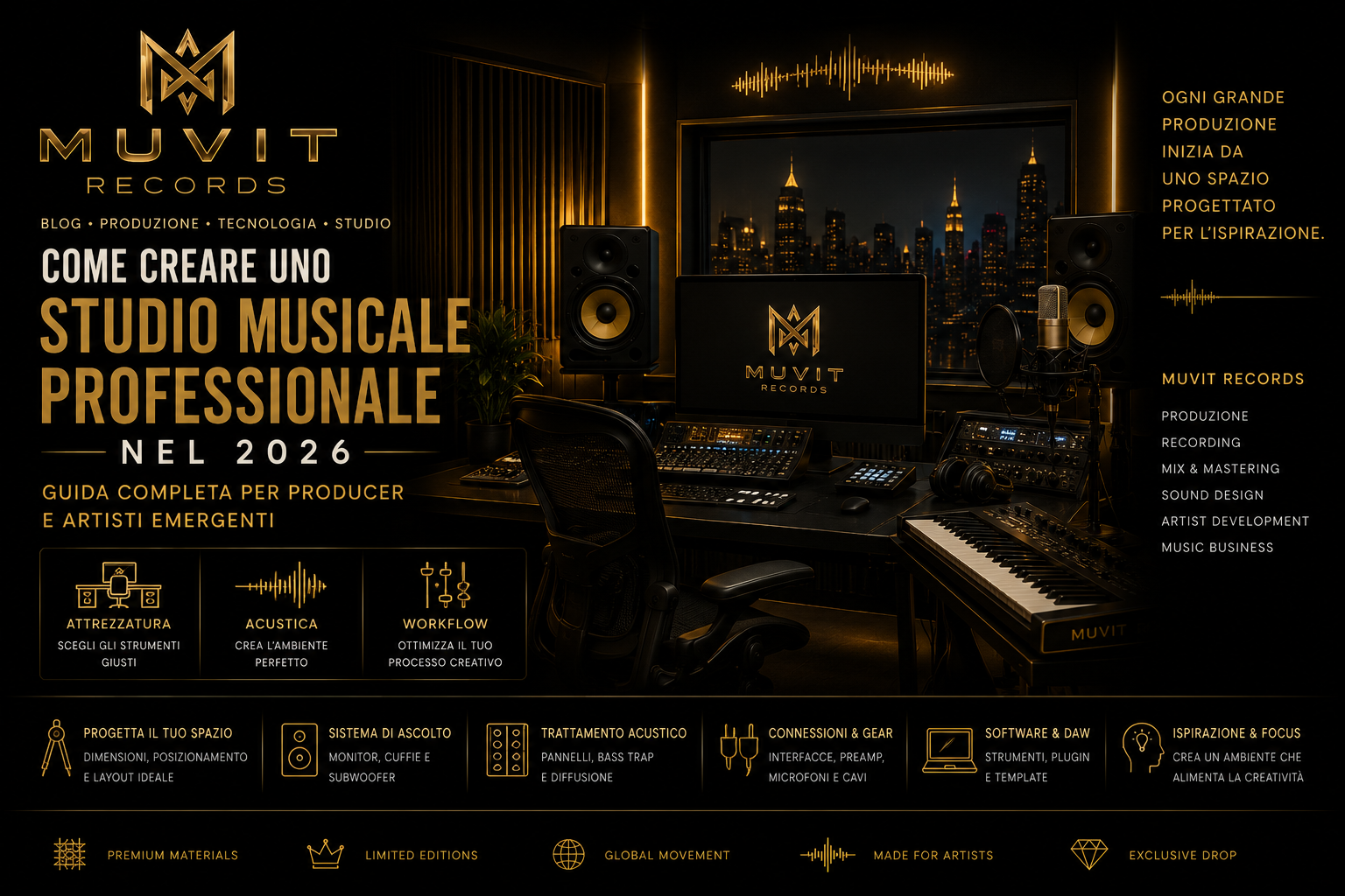 Come Creare uno Studio Musicale Professionale nel 2026: Guida Completa per Producer e Artisti Emergenti