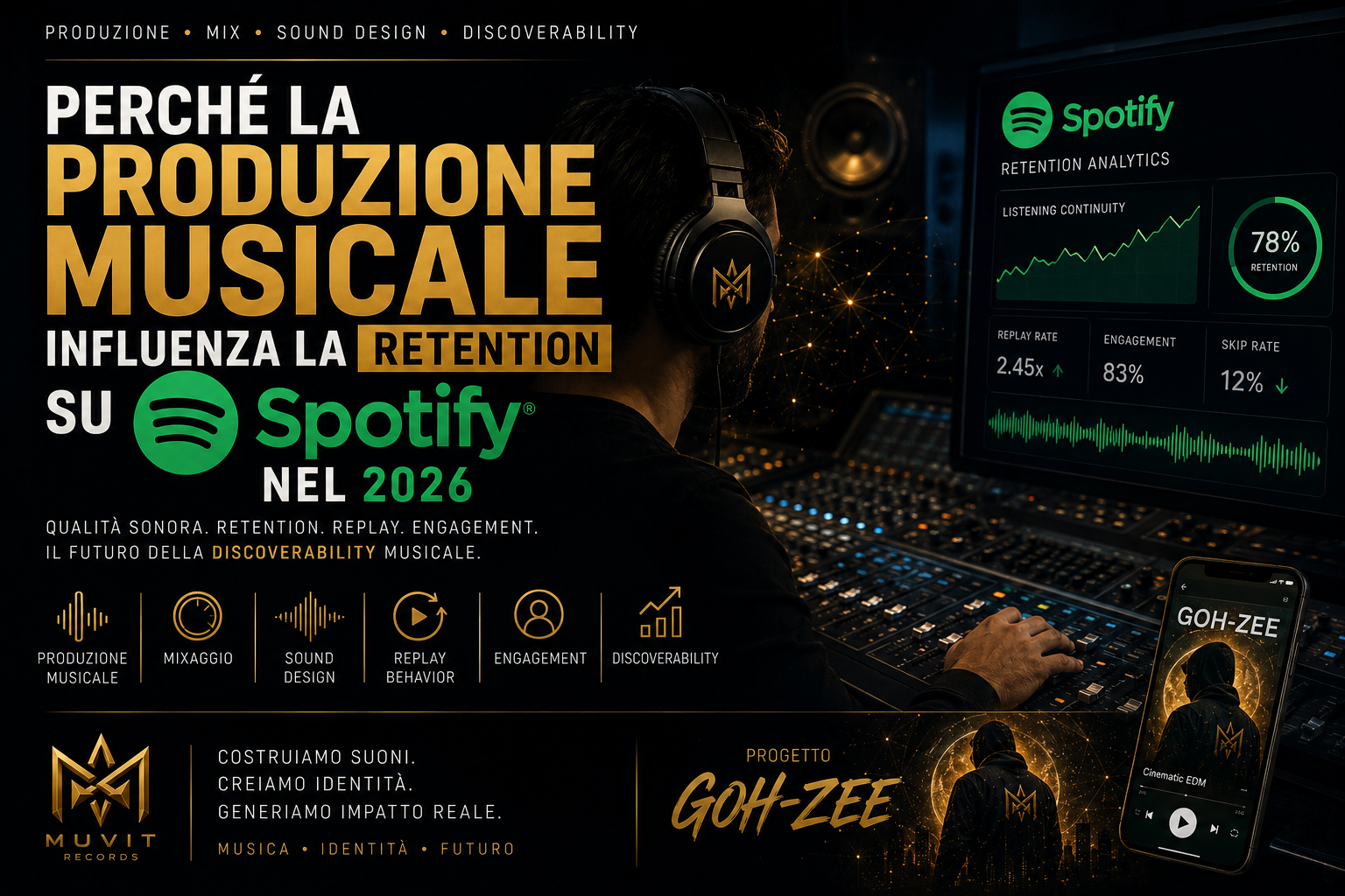 Perché la Produzione Musicale Influenza la Retention su Spotify nel 2026