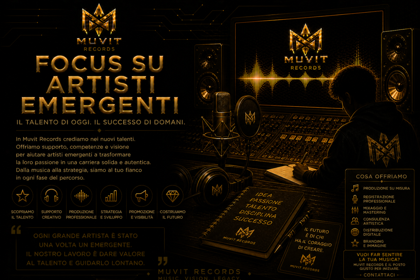 Focus su artisti emergenti Muvit Records: nuovi talenti in studio e sul palco, supportati da produzione professionale e direzione artistica 