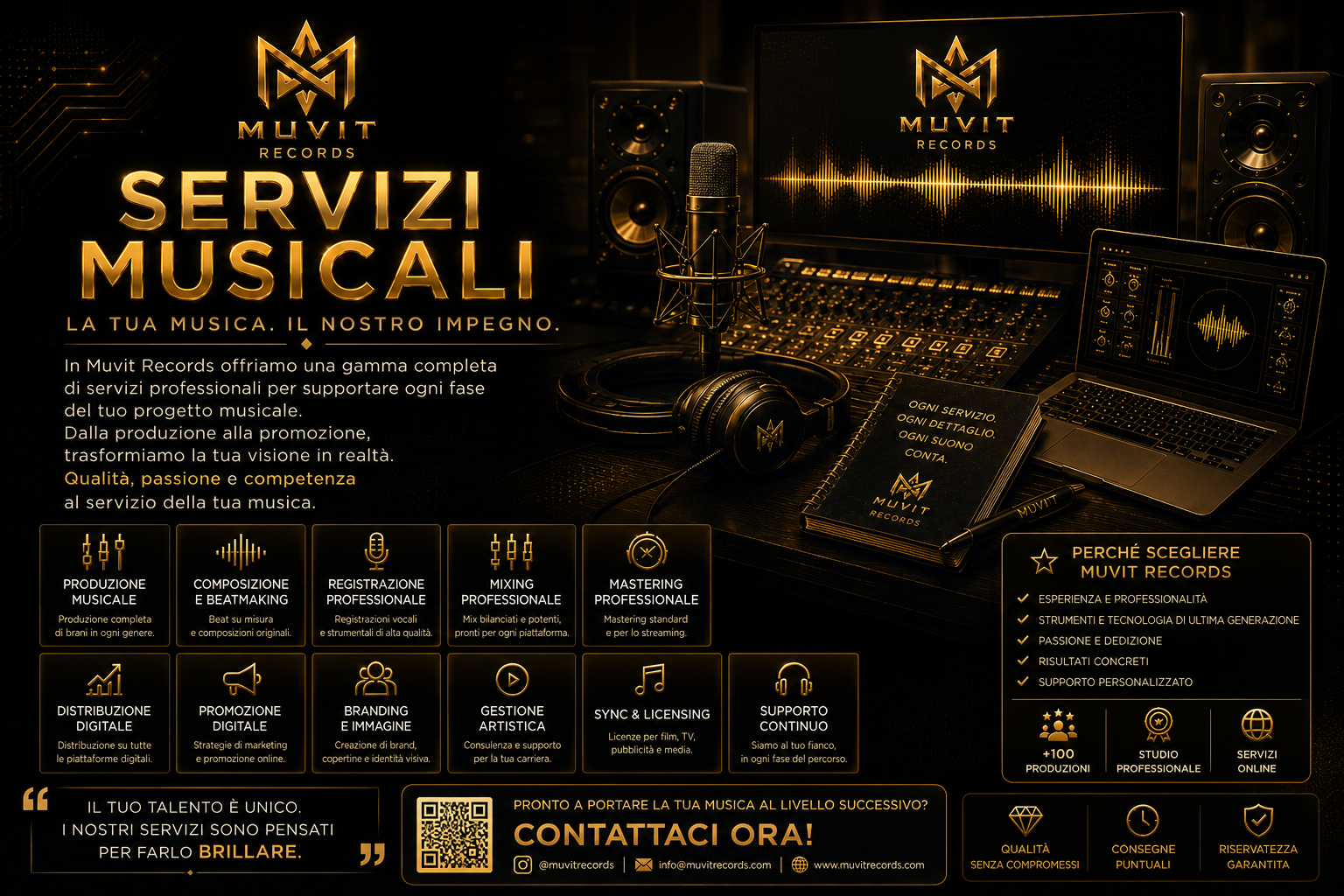 Servizi Musicali | Produzione Musicale e Sviluppo Artisti Servizi musicali Muvit Records con produzione musicale, sviluppo artisti e strategie digitali per progetti professionali