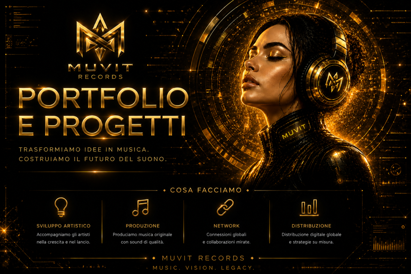 Portfolio Muvit Records | Progetti e Produzioni Musicali Portfolio Muvit Records con progetti musicali, produzioni e artisti sviluppati con strategie digitali e identità sonora professionale