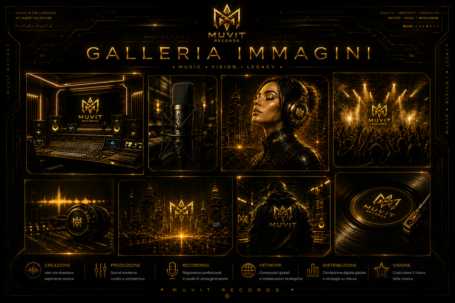 Galleria Muvit Records | Produzione Musicale e Studio Recording Galleria immagini Muvit Records con studio di produzione musicale, artisti e progetti professionali