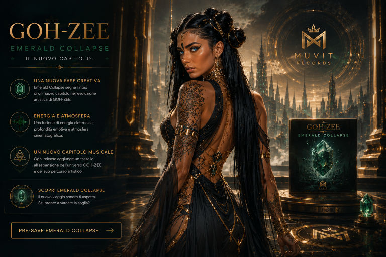 GOH-ZEE – Emerald Collapse GOH-ZEE presenta Emerald Collapse, una release di musica elettronica cinematica tra energia, atmosfera e narrazione immersiva.
