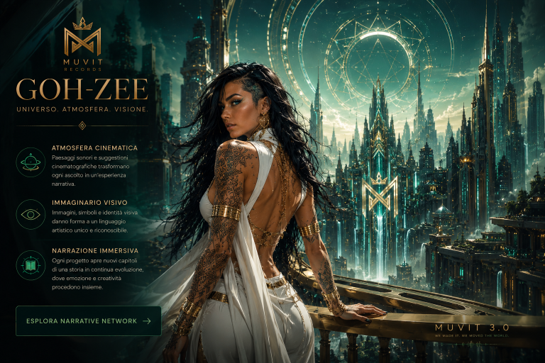 GOH-ZEE – L'Universo Creativo GOH-ZEE unisce musica elettronica cinematica, immaginario visivo e narrazione immersiva nell'universo MUVIT.