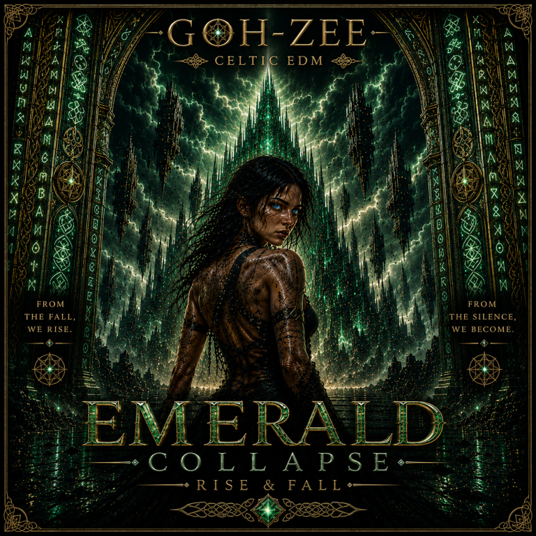 Emerald Collapse by Goh-Zee | Upcoming Release Emerald Collapse by Goh-Zee, upcoming cinematic EDM release by MUVIT Records scheduled for July 1, 2026. Cover artwork featuring emerald atm