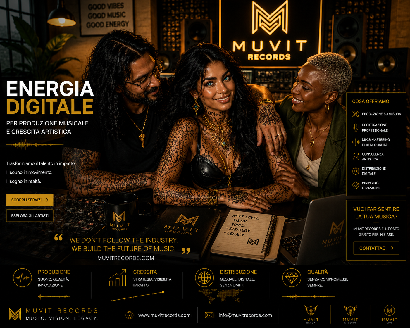 Muvit Records - Where Talent Meets Vision Una splendida musicista dai lunghissimi capelli neri incontra il team di Muvit Records