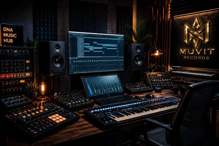 Produzione Musicale e Sound Design nello Studio MUVIT Records Studio MUVIT Records dedicato a produzione musicale, sound design, workflow creativo e sviluppo dell'identità sonora.