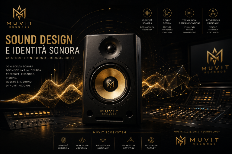 Sound Design e Identità Sonora | Costruire un Suono Riconoscibile | MUVIT Records Sound design e identità sonora in MUVIT Records: atmosfere, emozioni, tecnologia audio e suono riconoscibile.