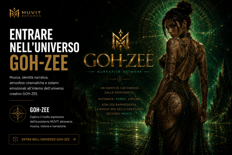 GOH-ZEE | Universo Narrativo e Atmosfere Cinematiche Rappresentazione dell'universo creativo GOH-ZEE tra identità narrativa, atmosfere cinematiche, musica elettronica e sistemi emozionali.