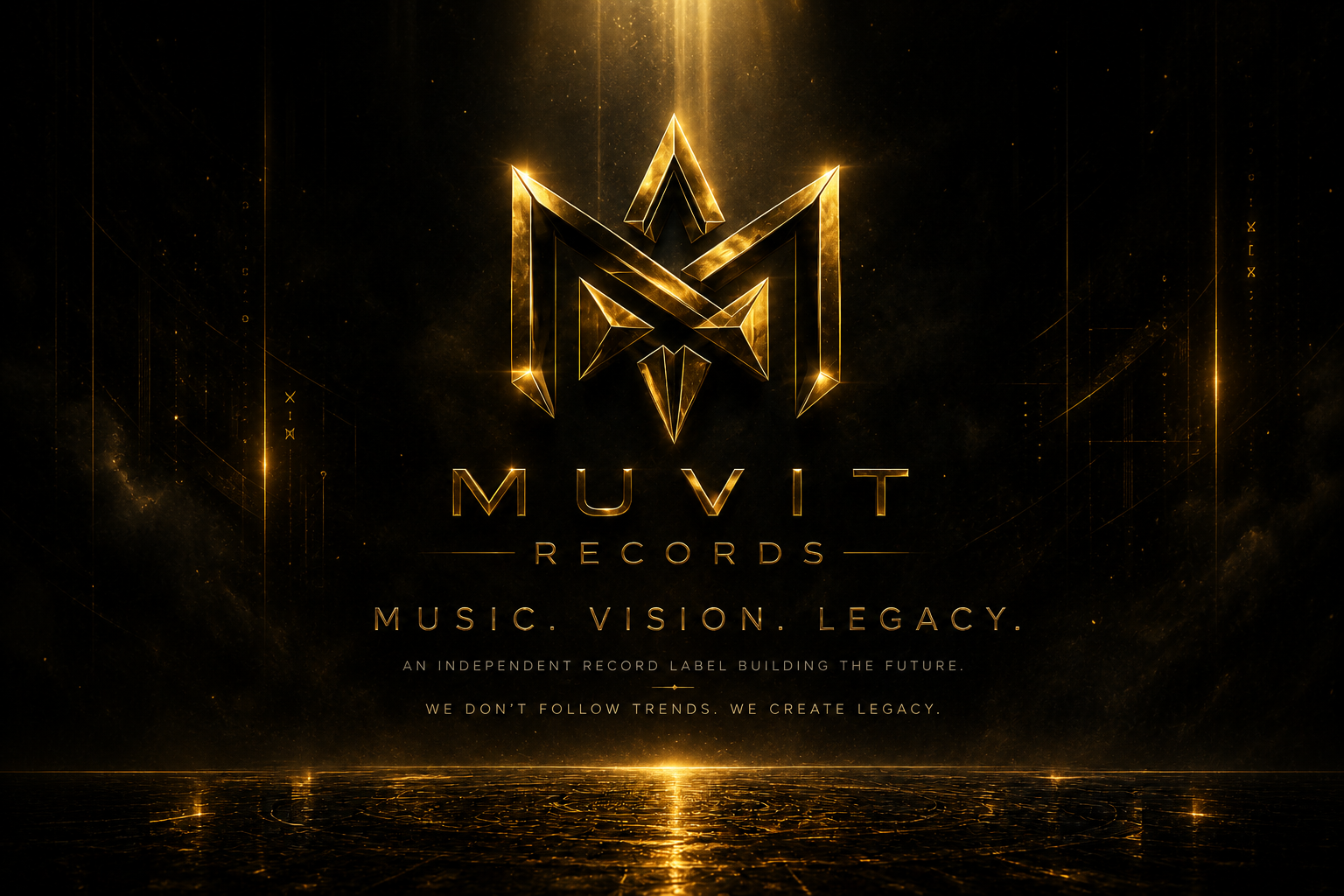 Sfondo studio di registrazione Muvit Records per produzione musicale professionale e sviluppo artisti con identità sonora moderna